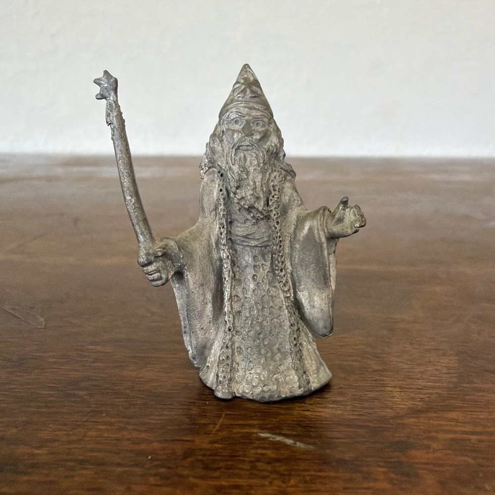 Spoontiques‎ 1982 Pewter Wizard Figurine Fantasy Collectible Sculpture USA 2"